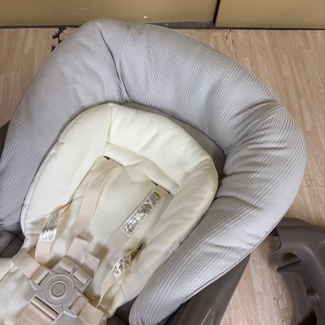 ☆未使用に近い☆コンビ　ハイローベッド＆チェア　ネムリラ　人気のグレー　トレイ付