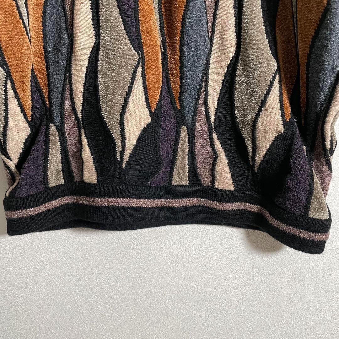 【個性派古着】レトロ CORSINI ITALIA 3Dニット L クージー風