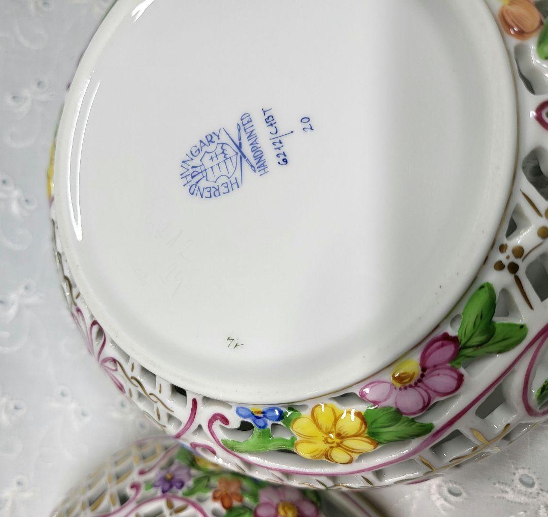 未使用近✨ヘレンド ファンタジー ボンボニエール 特大✨透かしボンボン入れ 小物