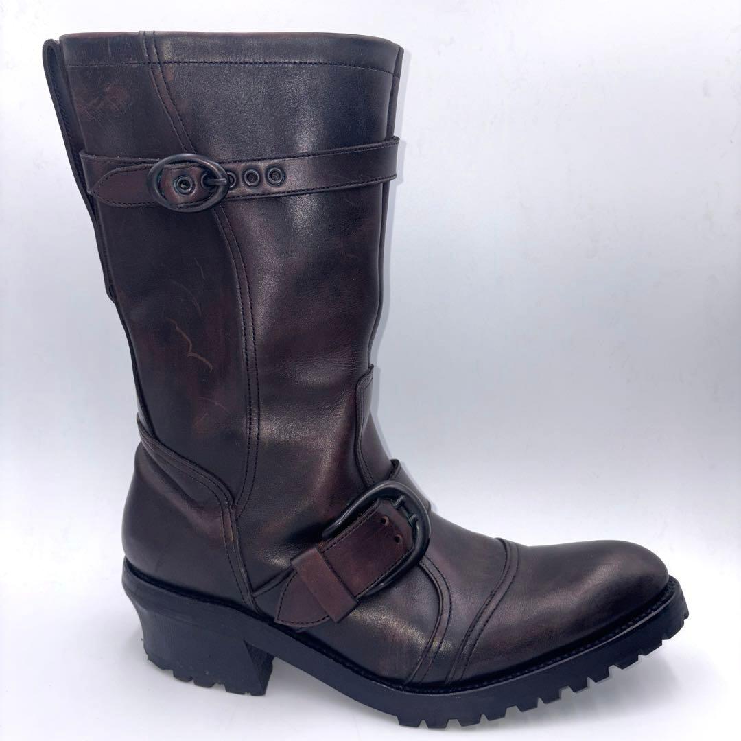 5351 POURLES HOMMES エンジニアブーツ【42】ブラウン Y2K