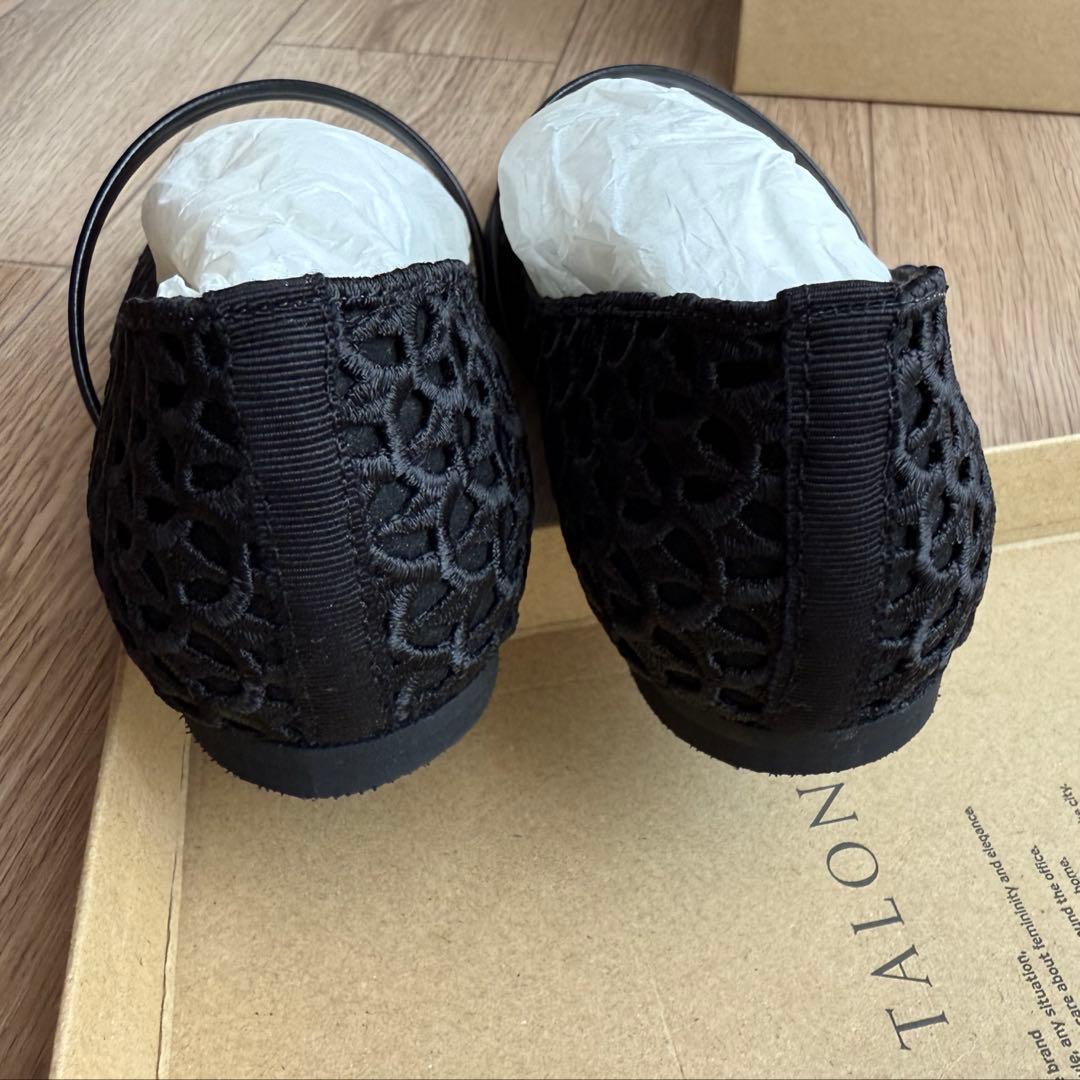 ルタロン　スクエアクロシェ　 ストラップ フラットシューズ　メリージェーン　23