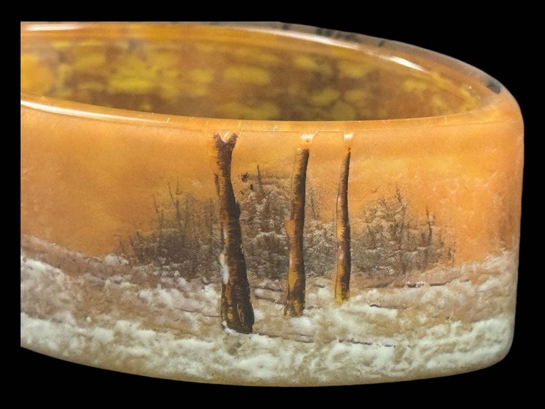 12cm ドーム ナンシー 冬景色 鉢 ボウル 美品 花器 アール ヌーボー