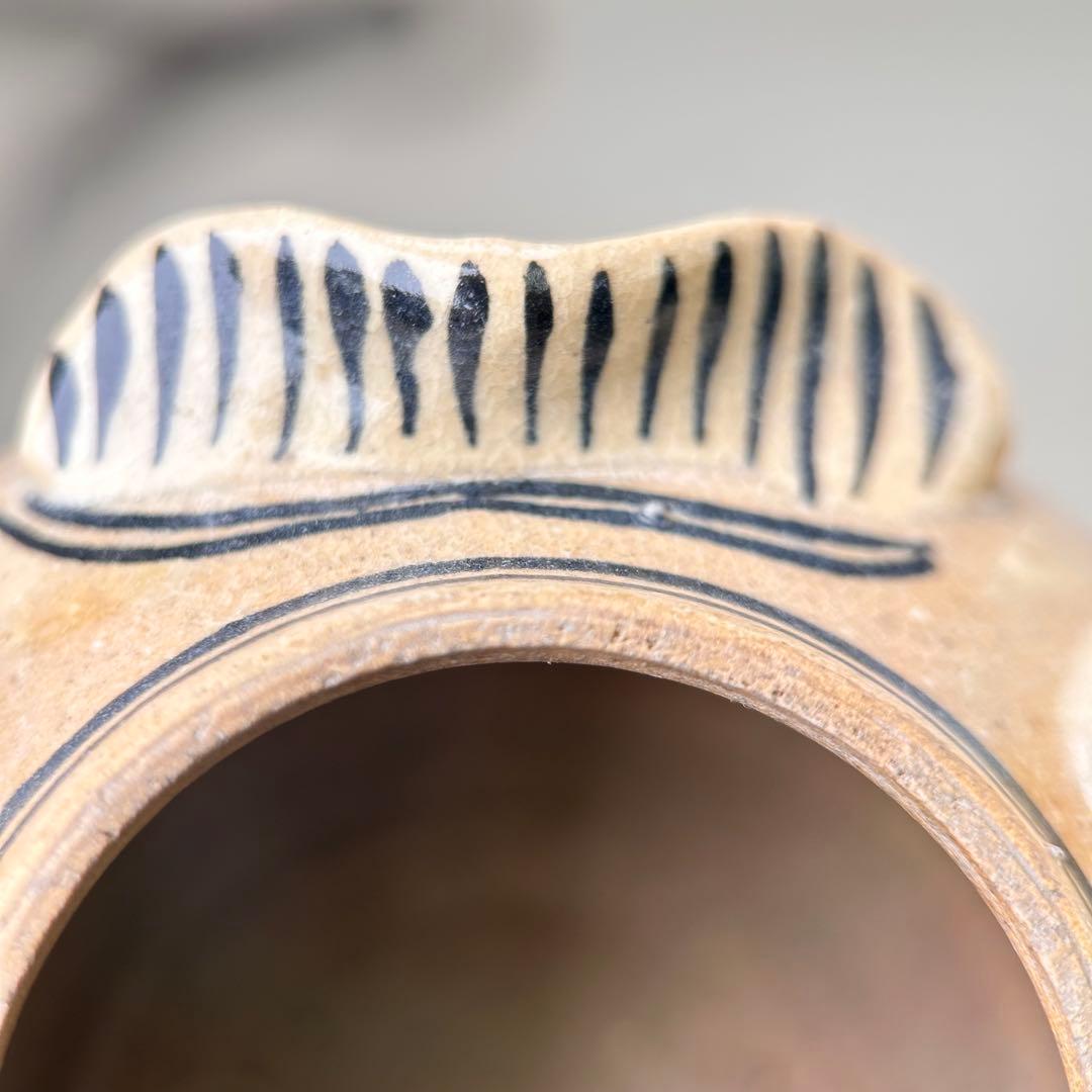 A065【タイ・骨董】宋胡録（スンコロク）鉄絵 小壺（1301年~1600年）