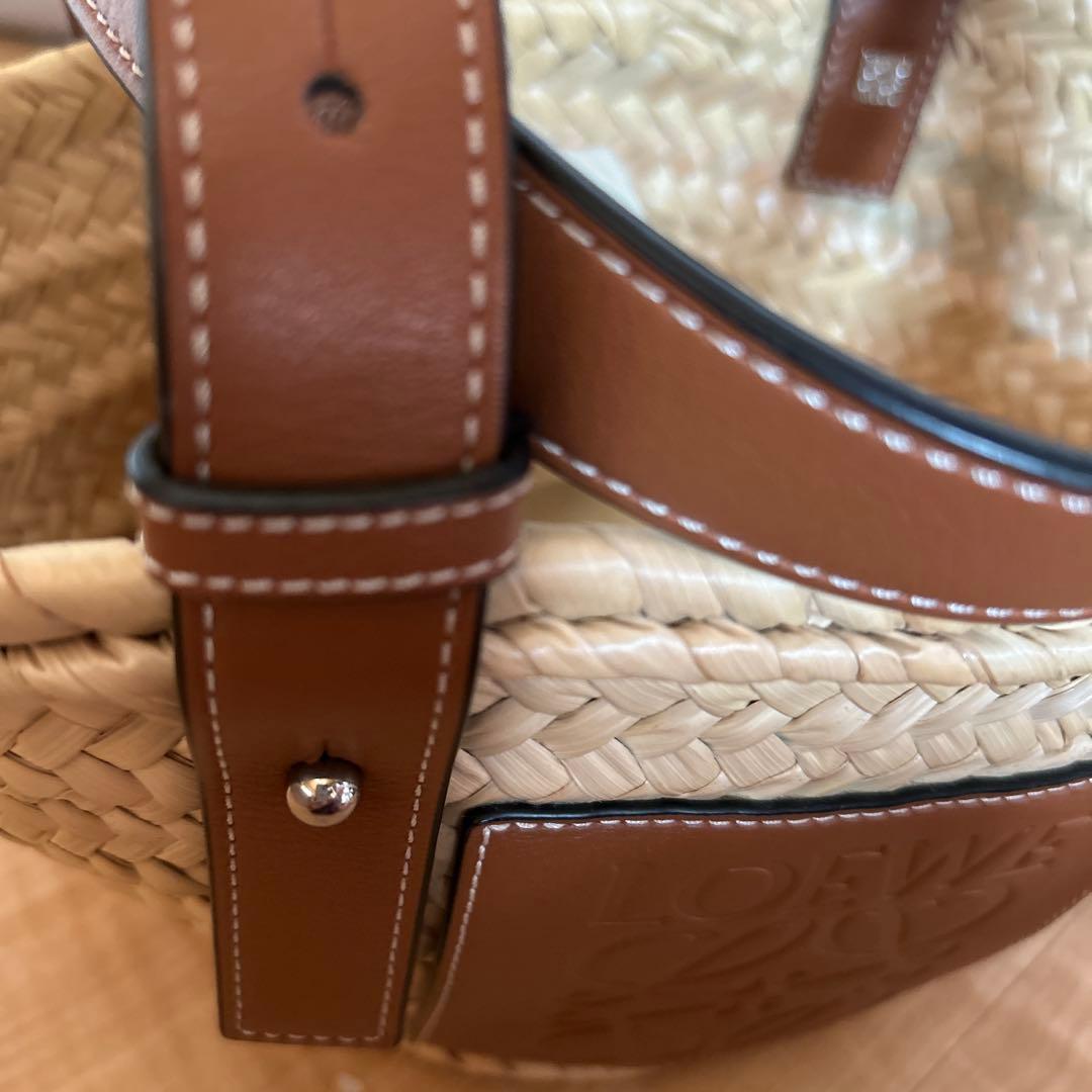SALE LOEWE かごバッグ ストロー レザー