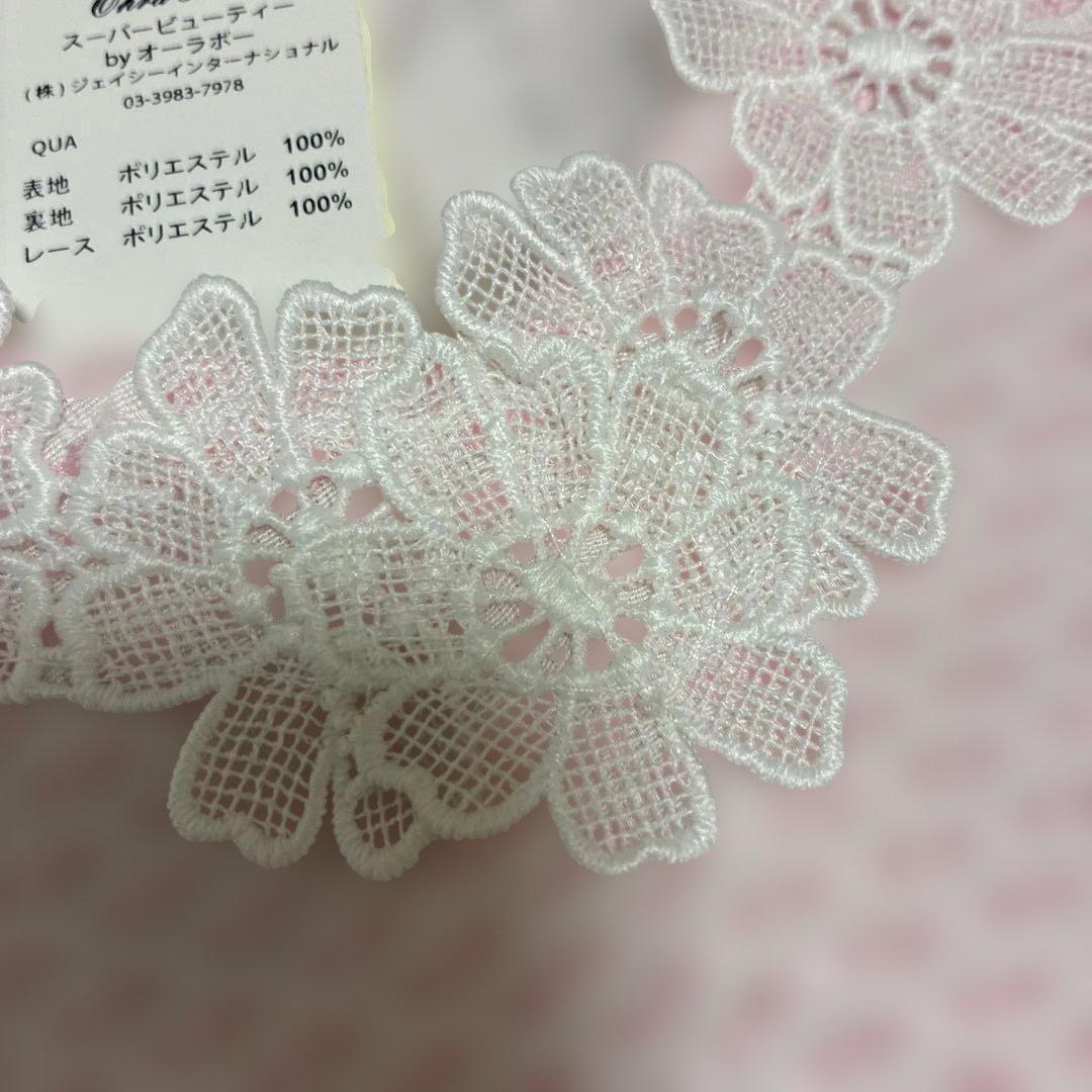 スーパービューティー☆44☆新品タグ付きお花レースとコサージュの可愛いワンピース