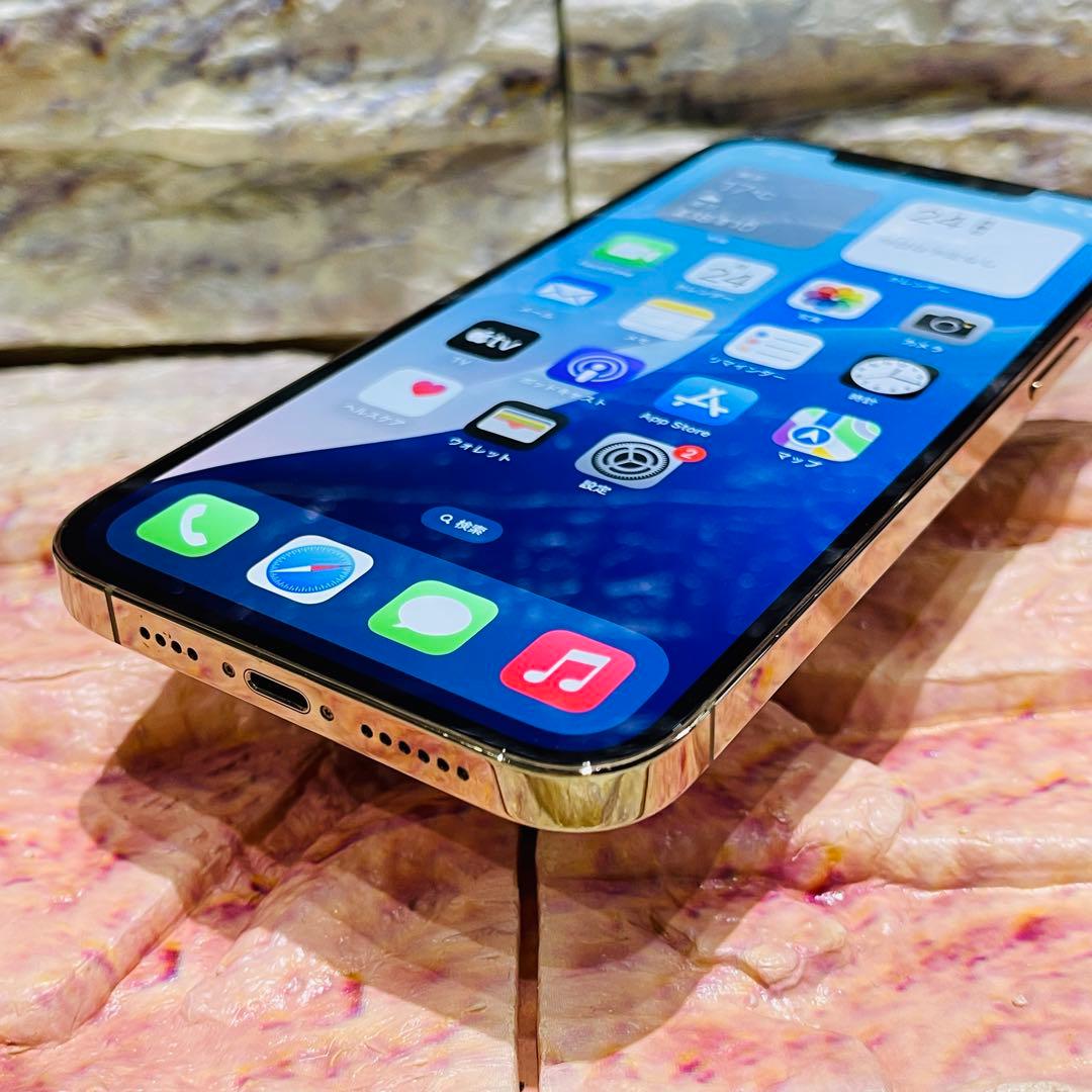 SIMフリー iPhone12ProMAX 128GB ゴールド 電池良好