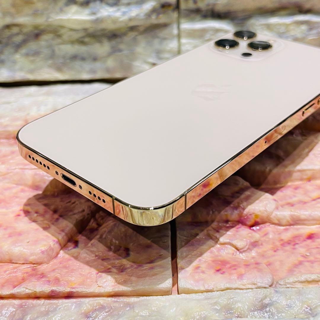 SIMフリー iPhone12ProMAX 128GB ゴールド 電池良好