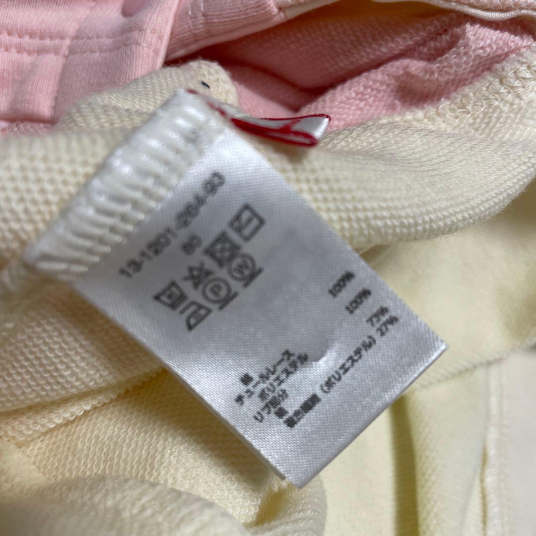 新品タグ付♡ミキハウス♡うさこレースフリルの可愛い〜カバーオール♡80