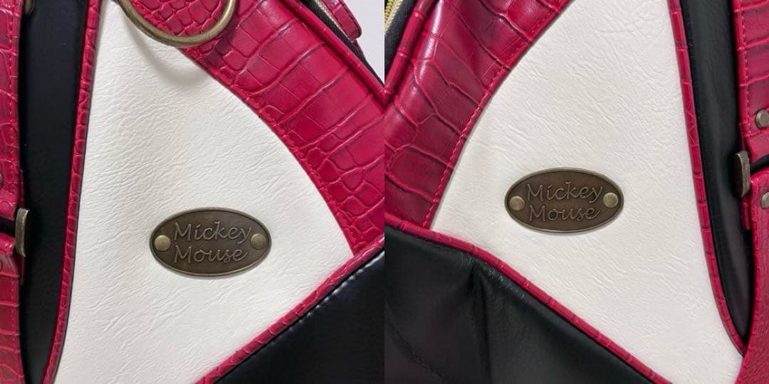 美品 ゴルフ キャディバック ディズニー ミッキー レッド 赤 ネームタグ付