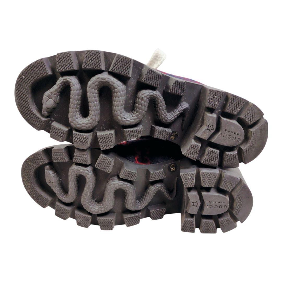 ら*び様 美品【GUCCI】グッチ ブーツGG柄 シェリーライン ブーティ 23