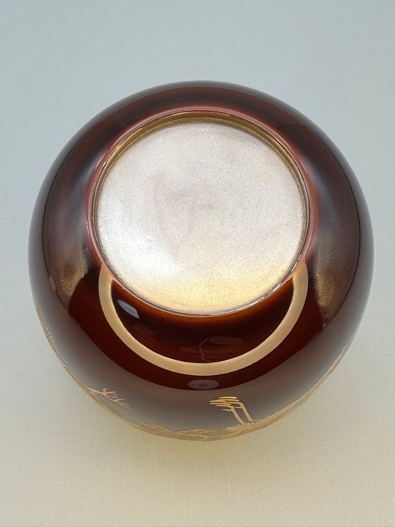 茶道具　棗　一瓢斎　松食鶴蒔絵