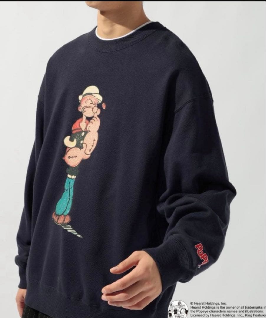 新品未使用　サイズL ユニセックスポパイ　スウェット　ネイビー