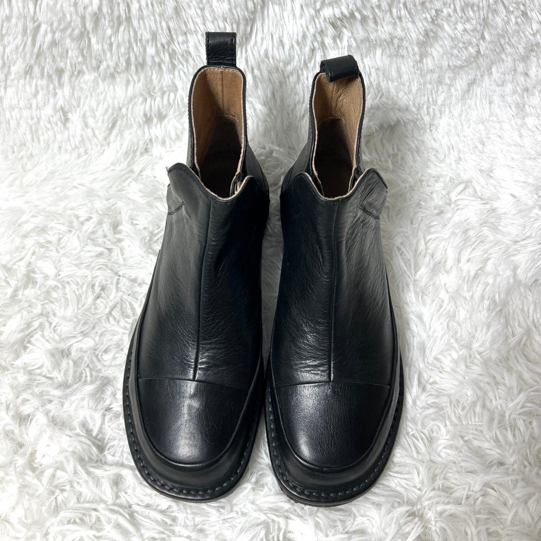 【未使用品】SAYA 撥水加工レザーショートブーツ ダブルジップ 24cm