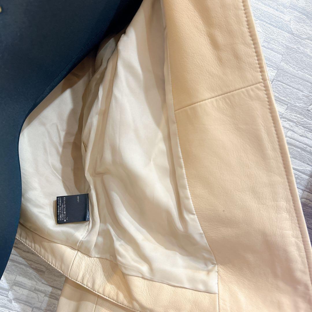 【激安✨️】theory 本革 ジャケット ベージュ 定価98000円 セオリー