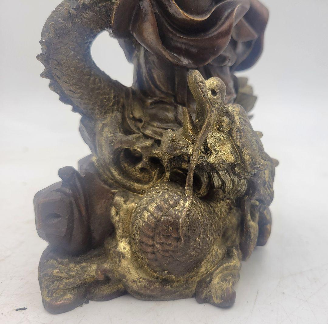 銅製　龍頭観音　仏像　観音像　金属工芸