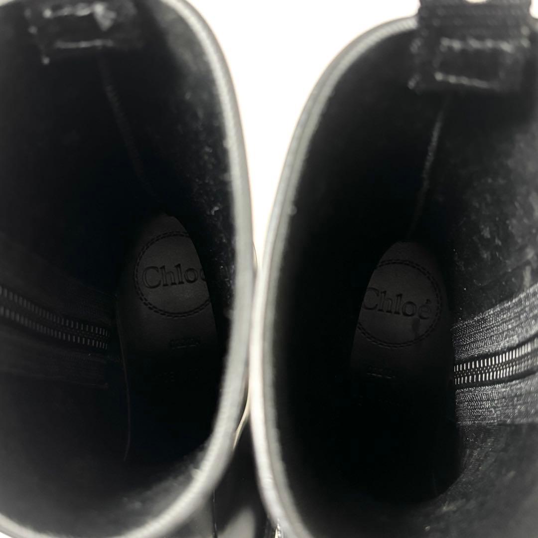 極美品 クロエ 35 BETTY ベティ レインブーツ 防水 長靴 ブラック