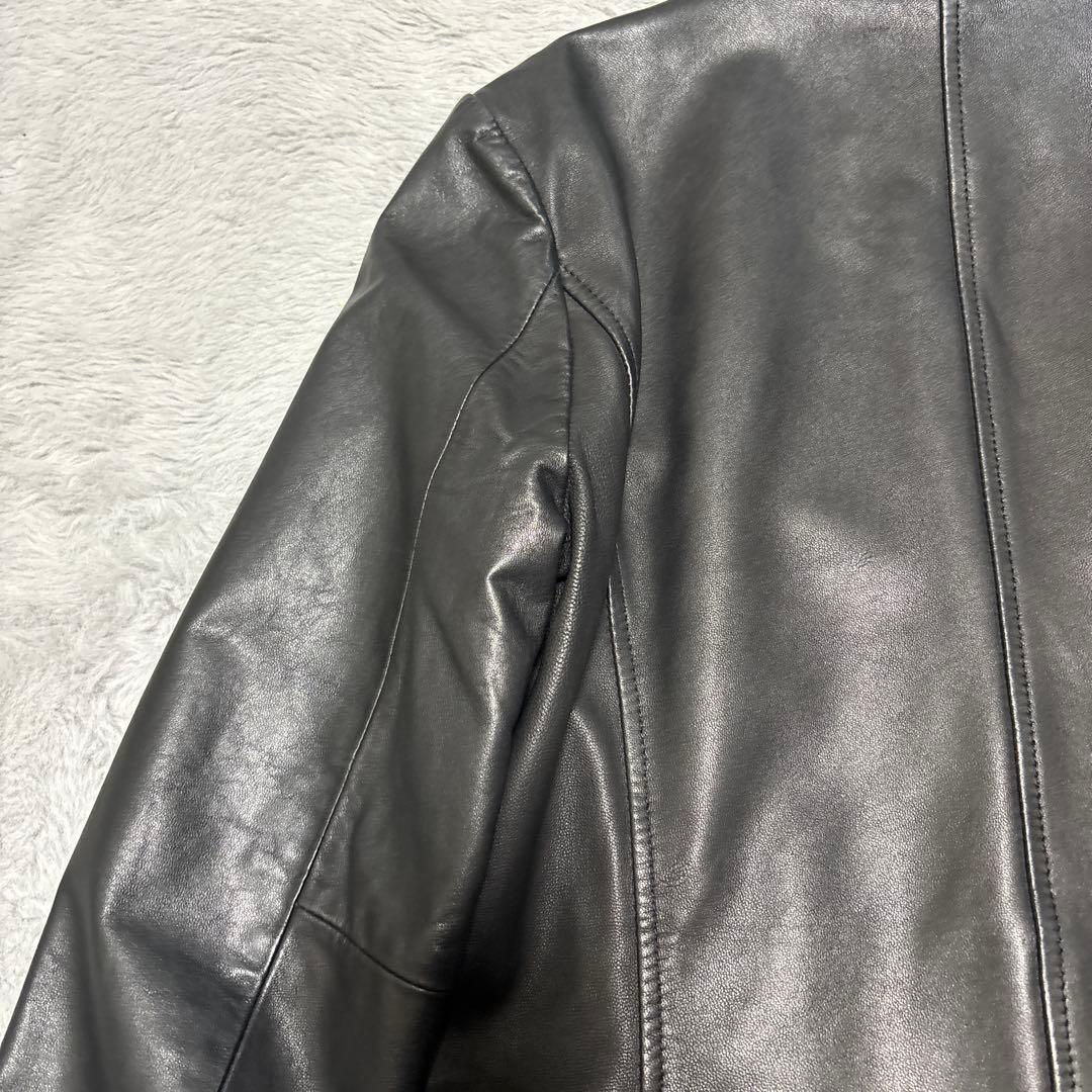 LAUTREAMONT 本革　ラム　レザージャケット　ノーカラー　襟無　Lサイズ