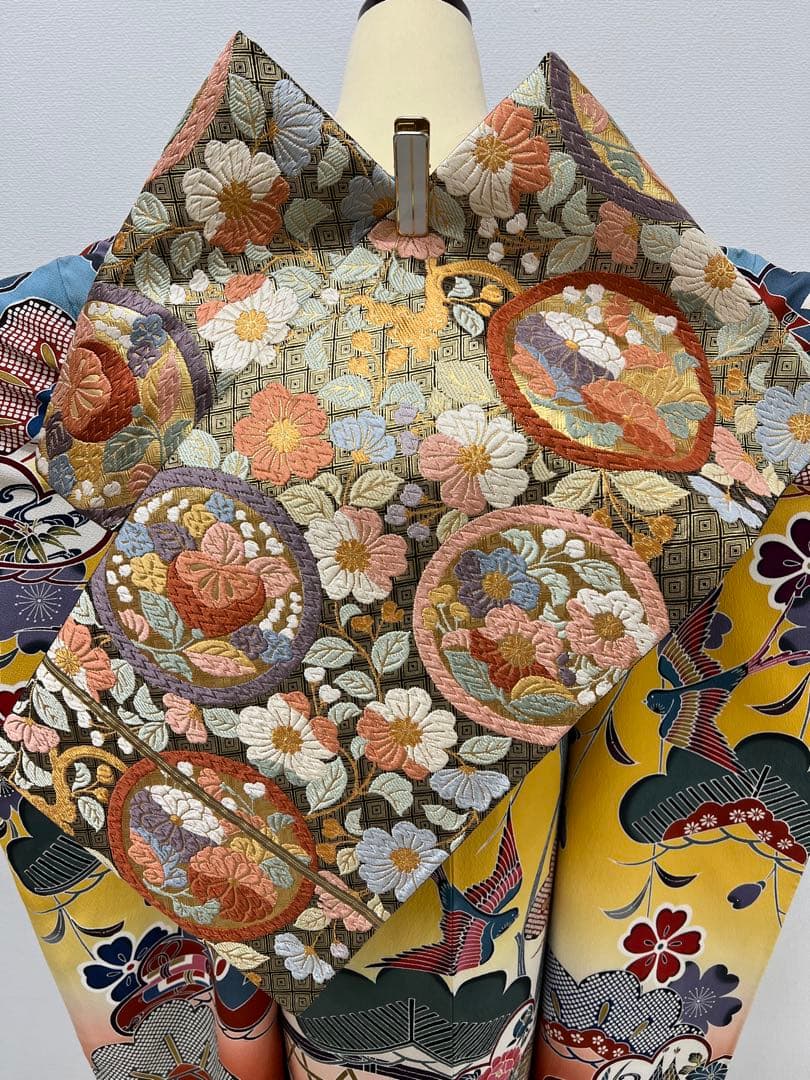 紅型染め　振り袖　フルセット　別誂長襦袢　成人式　美品　佐賀錦本唐織　753