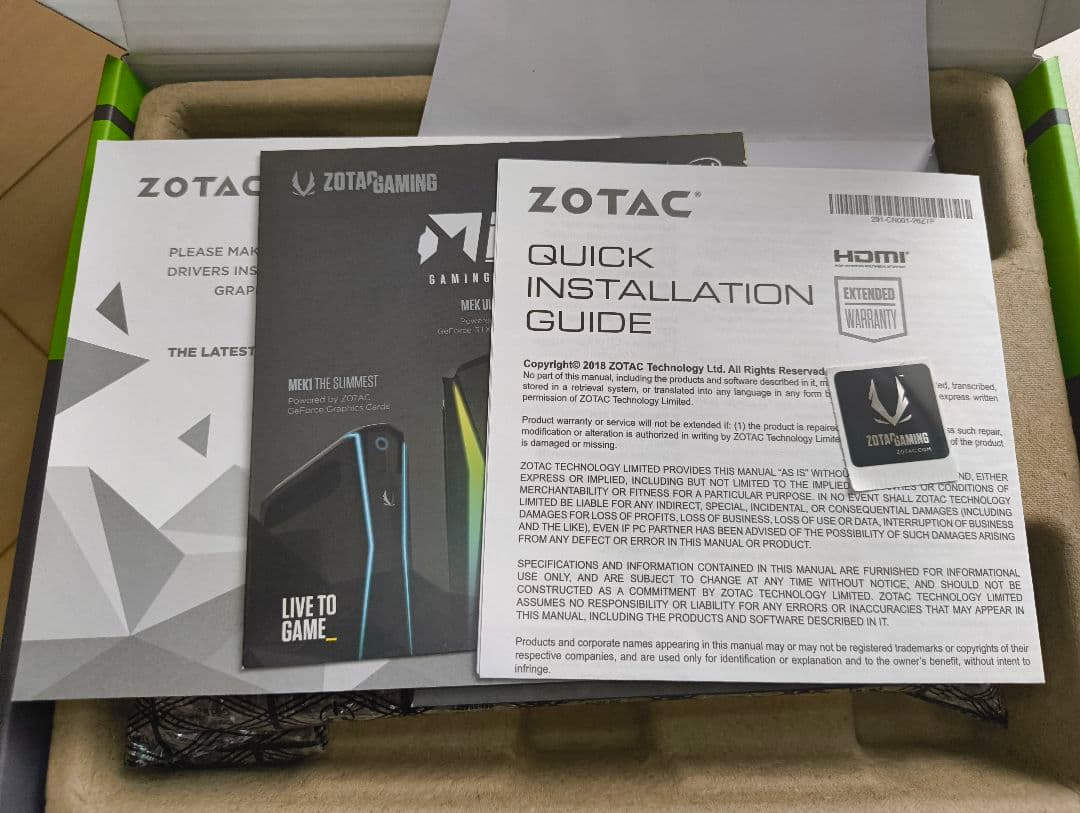 【問題あり】ZOTAC GEFORCE GTX 1660 6GB