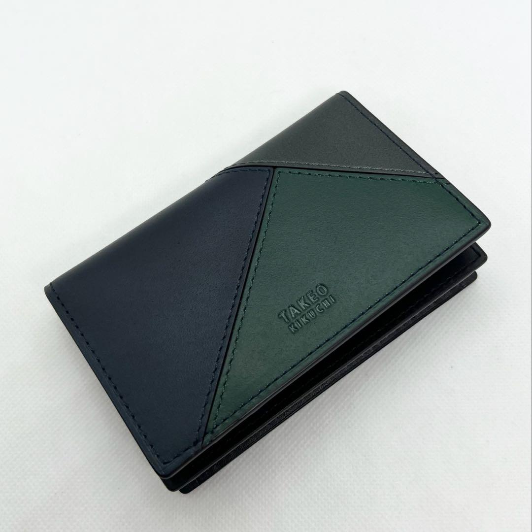 【新品未使用】タケオキクチ ブロッキング アンティーク カードケース（名刺入れ）