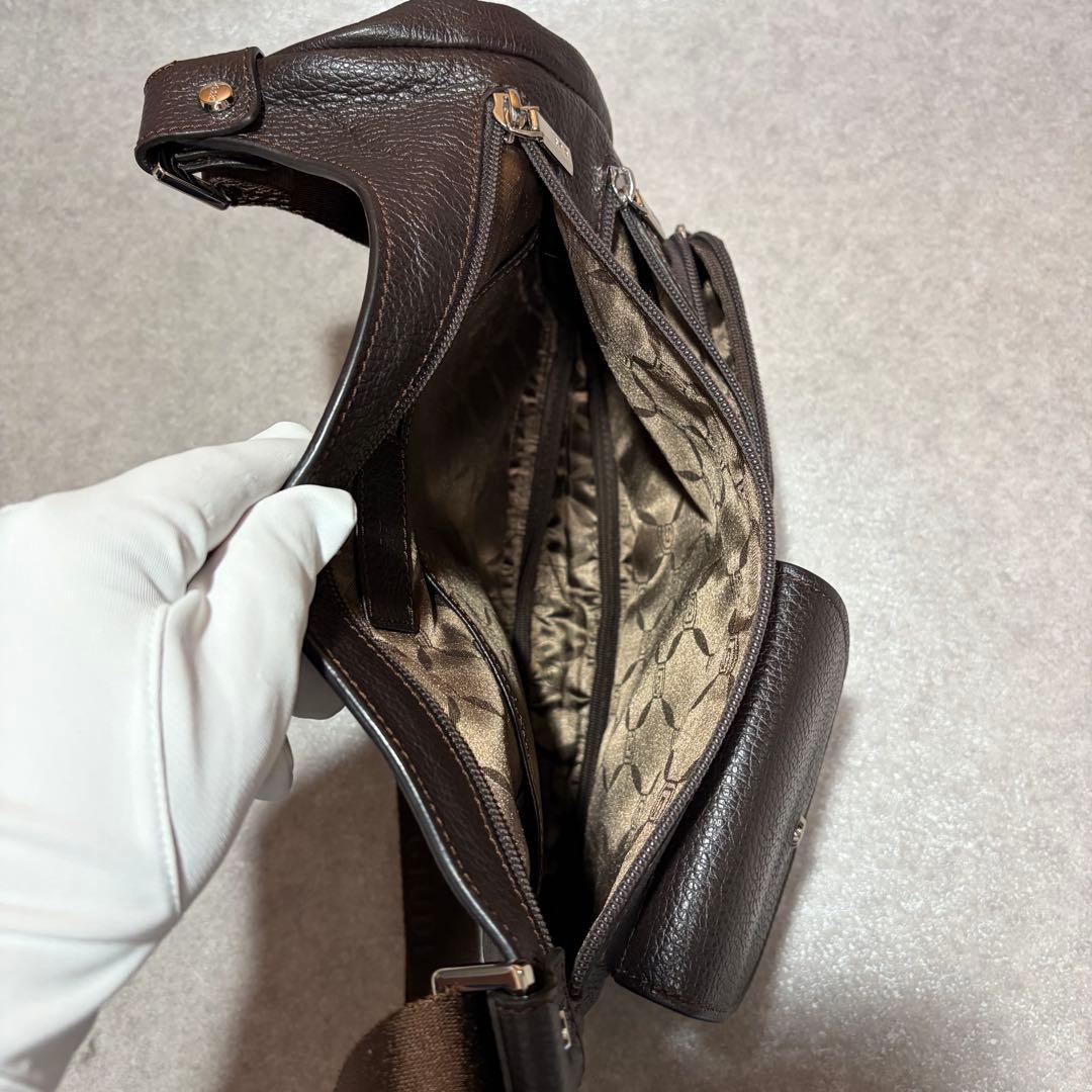 GIUDI ジウディ レザーショルダーバッグ ダークブラウン