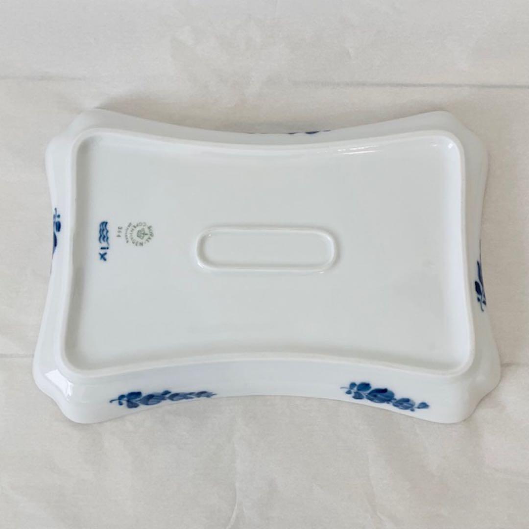   角皿スクエアプレート　ブルーフラワーカーブ