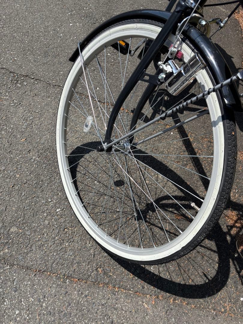 Asahi 27インチ シティサイクル ブラック 前バスケット付き