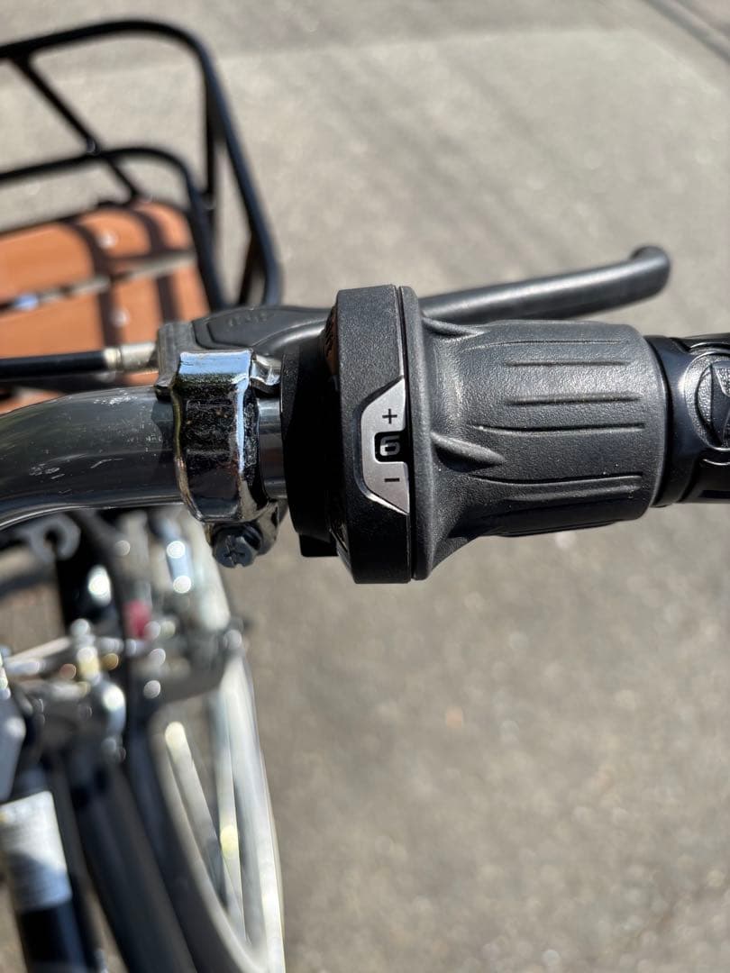 Asahi 27インチ シティサイクル ブラック 前バスケット付き