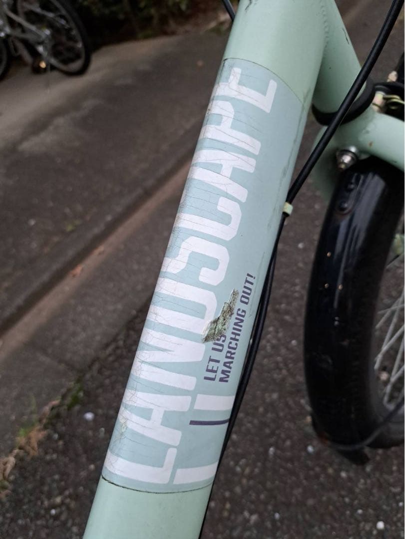 折りたたみ変速六段自転車 ミントグリーン 20インチライト付き