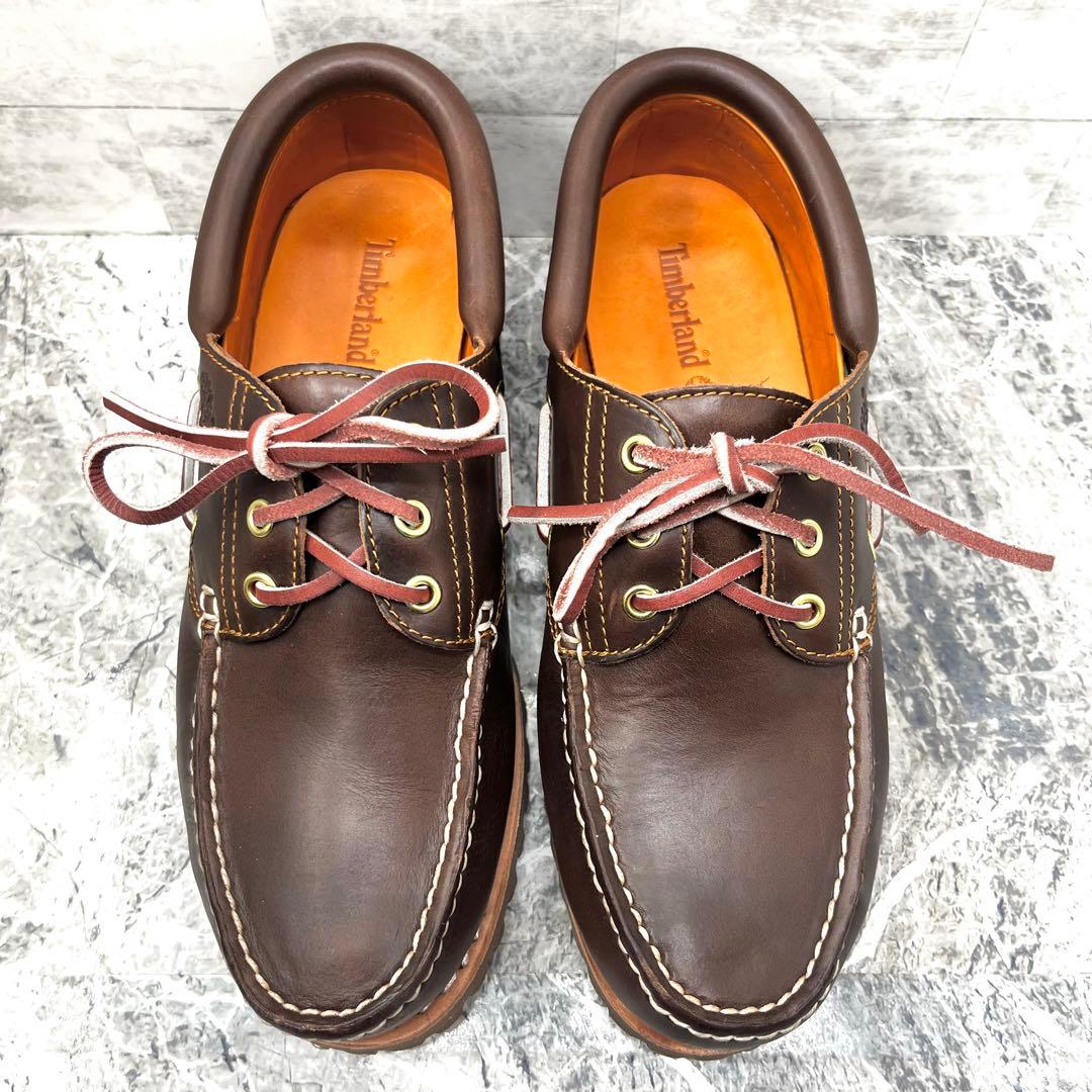 美品✨ ティンバーランド スリーアイ デッキシューズ ブラウン 26.5cm