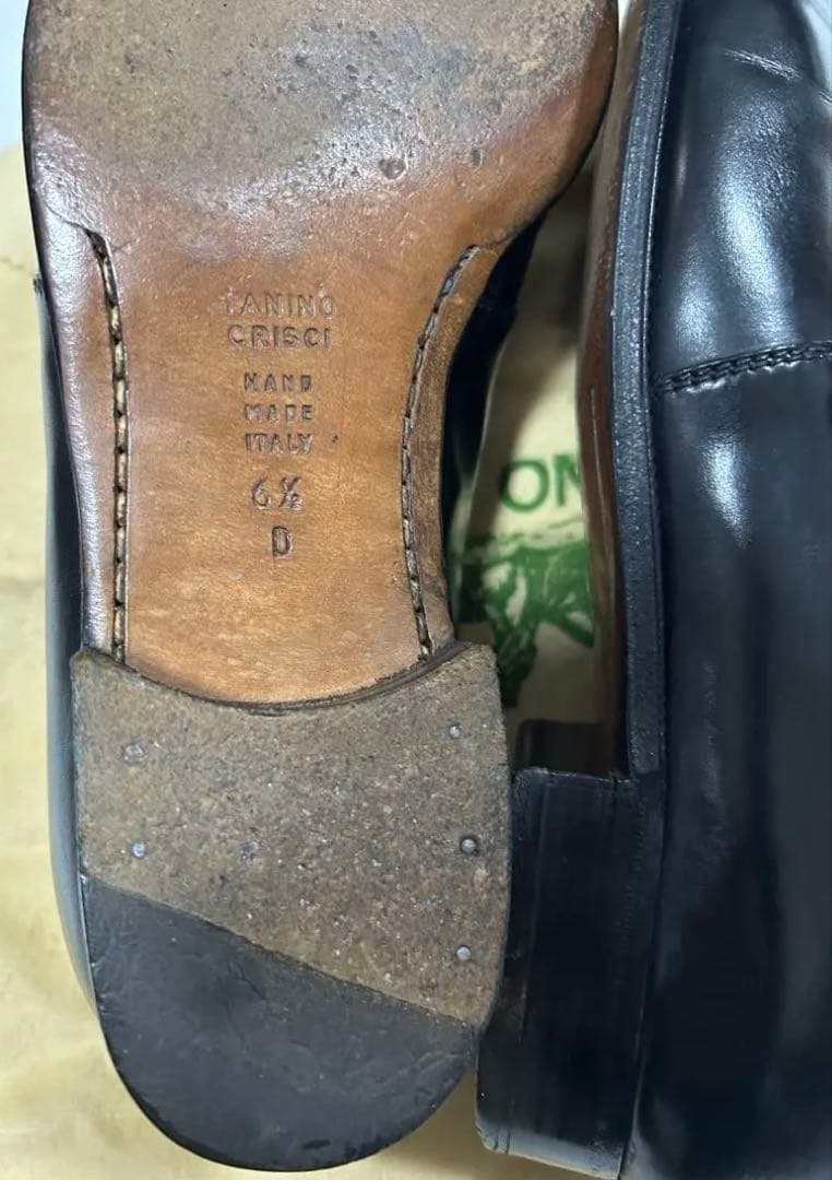 タニノクリスチー 黒カーフモンクストラップ紳士靴、サイズ６1/2