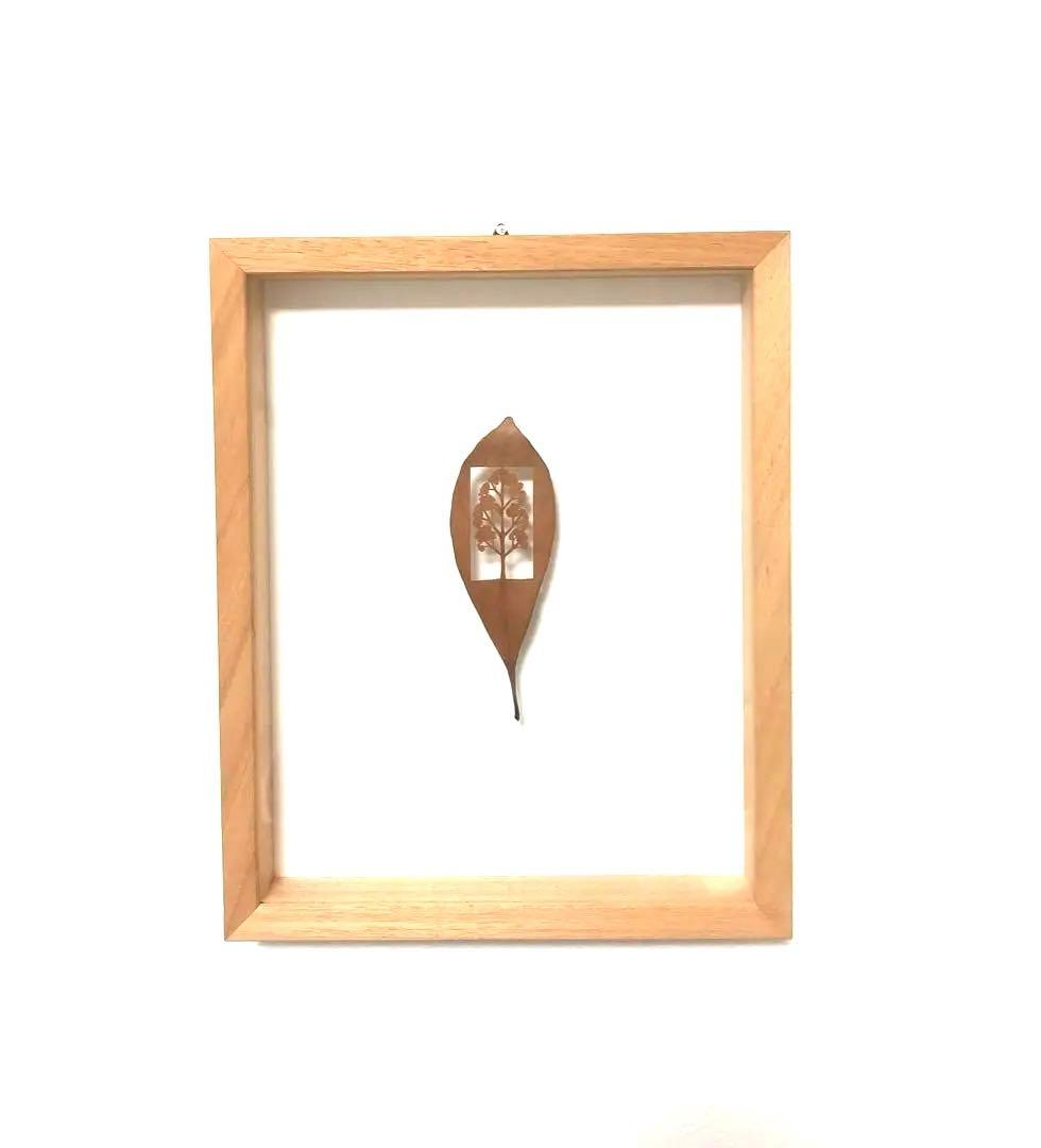✨稀少・美品/１点もの/Mitsuru Koga/葉っぱ/切り絵アート