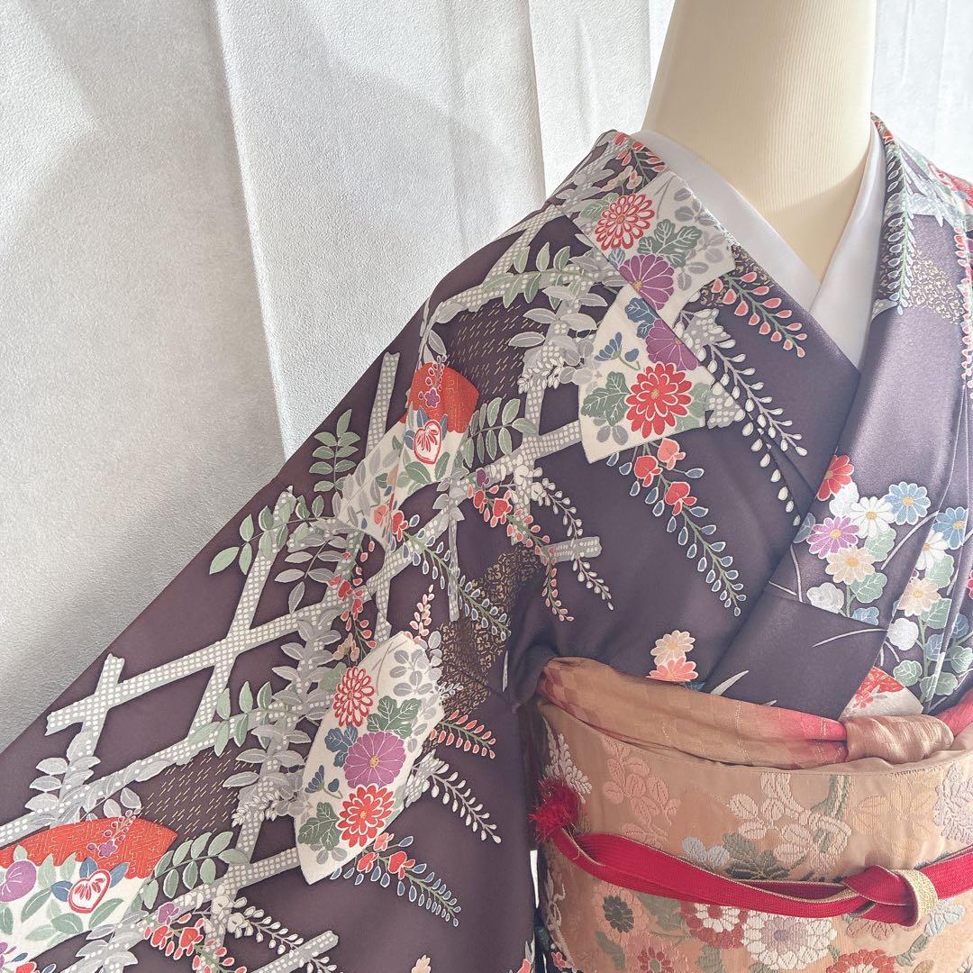 付け下げ　小紋　フルセット　着物　トールサイズ　正絹　訪問着　鮮やか美　J1