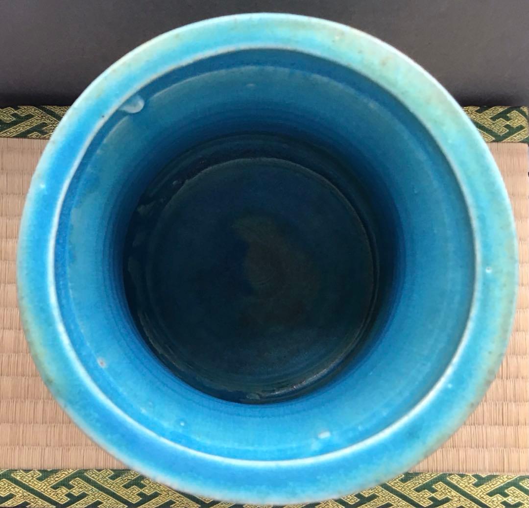 茶道具 水指 宝徳末六華窯 共箱 口径155ミリ 高さ約225ミリ Ｎ400a