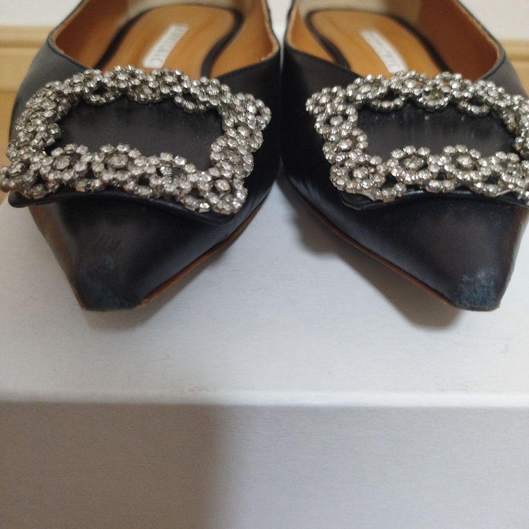 ピッピシックPPICHIC•ビジューレザーシューズ黒