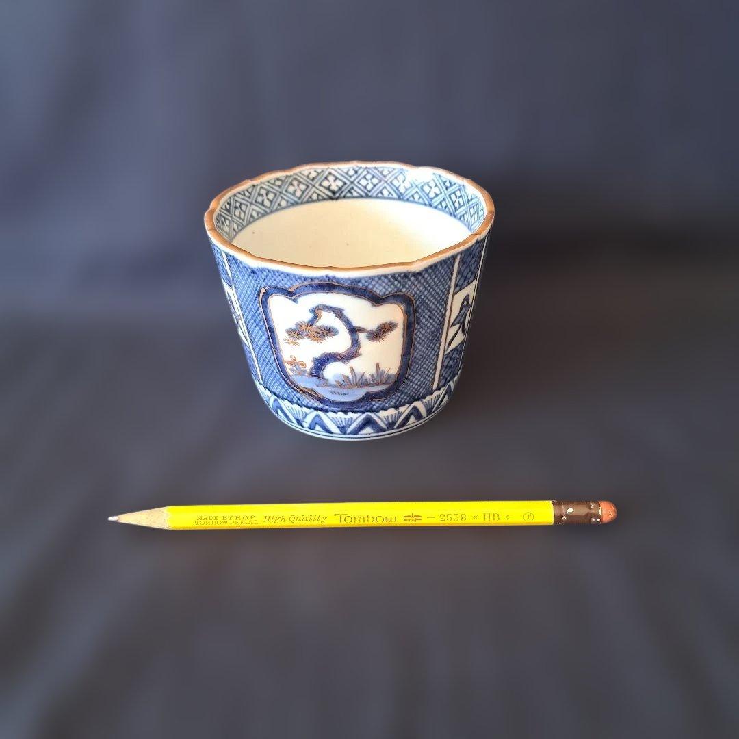 「新春に 松竹梅のそば猪口！②」 古伊万里猪口(直径10.5cm) 骨董アンティ