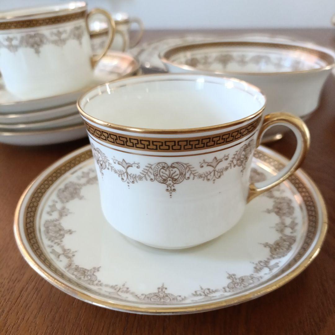 aynsleyアンティーク　アフタヌーンティーセット　 金縁 4人分