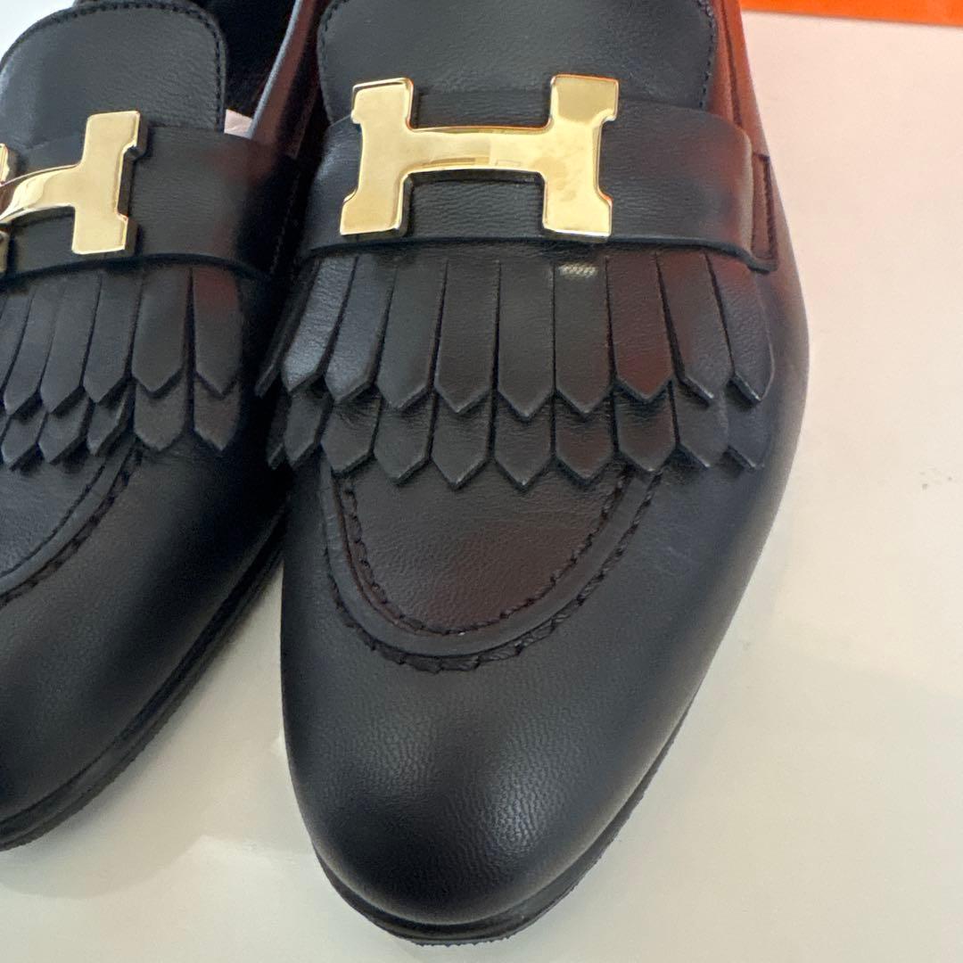 エルメス☆モカシン ロワイヤル☆ 黒 35 定価¥198,000