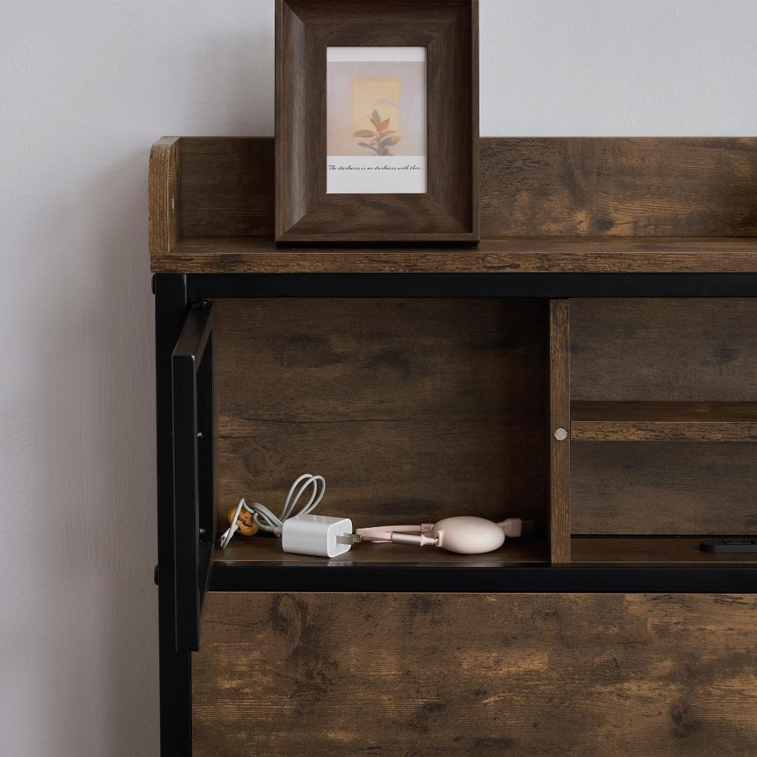 15％OFFセール中！大人気！コンセント・宮付きベッドフレーム（S）北欧風