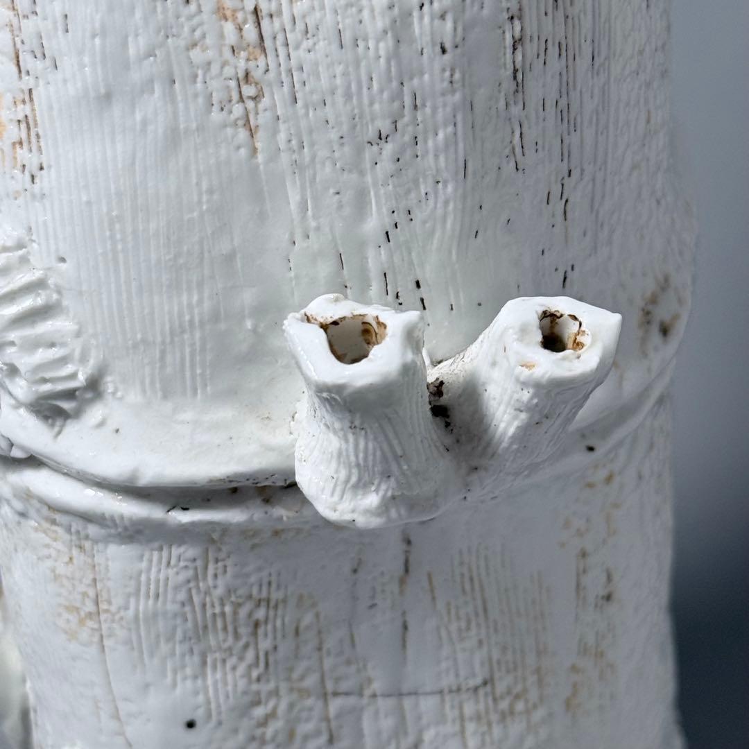 江戸後期　平戸焼　白磁玄武竹形花器　共箱　迫力の造形美　大珍品　蒐集家旧蔵