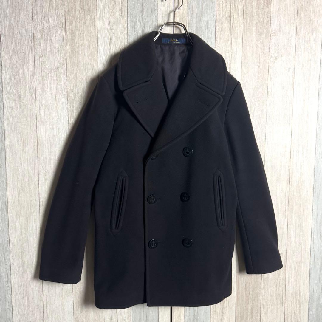 3271【希少イタリア製・美品】現行 ラルフローレン メルトンウール ピーコート