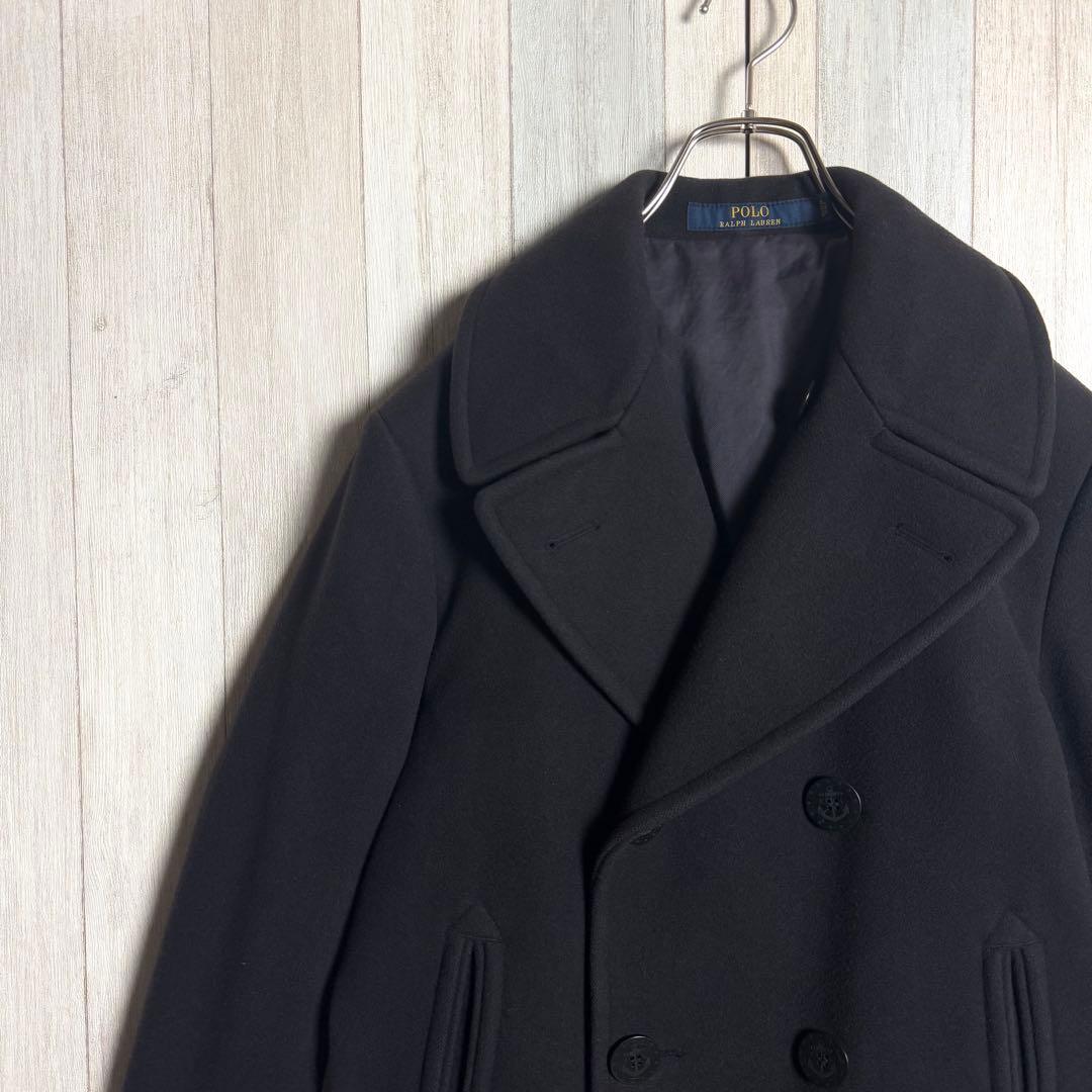 3271【希少イタリア製・美品】現行 ラルフローレン メルトンウール ピーコート