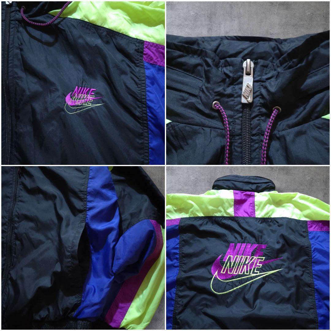 90s 銀タグ NIKE ナイキ ナイロンジャケット スウッシュ刺繍ロゴ