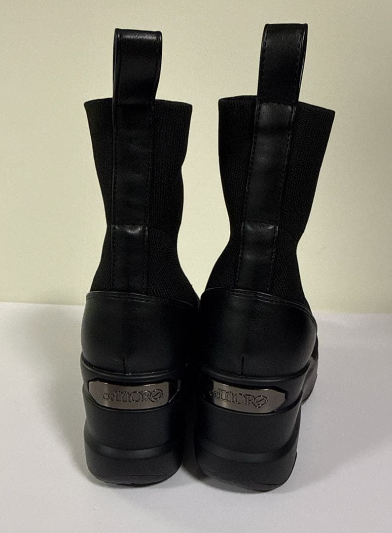 Fluffy様　足長効果抜群　10cmヒール　ニットブーツ　中敷きふかふか