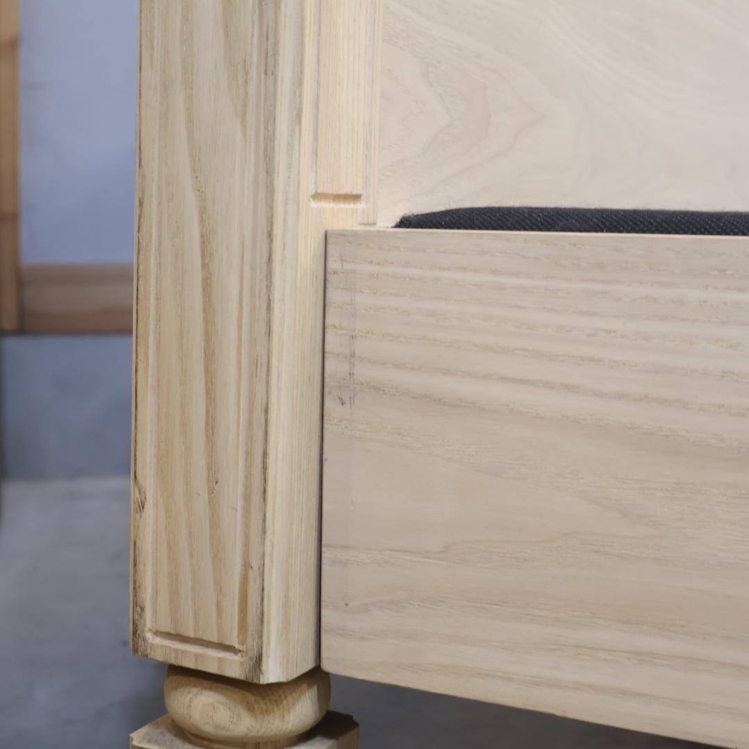 フランフラン ミーテ アッシュ材 ダブルベッドフレーム ナチュラル クラシック