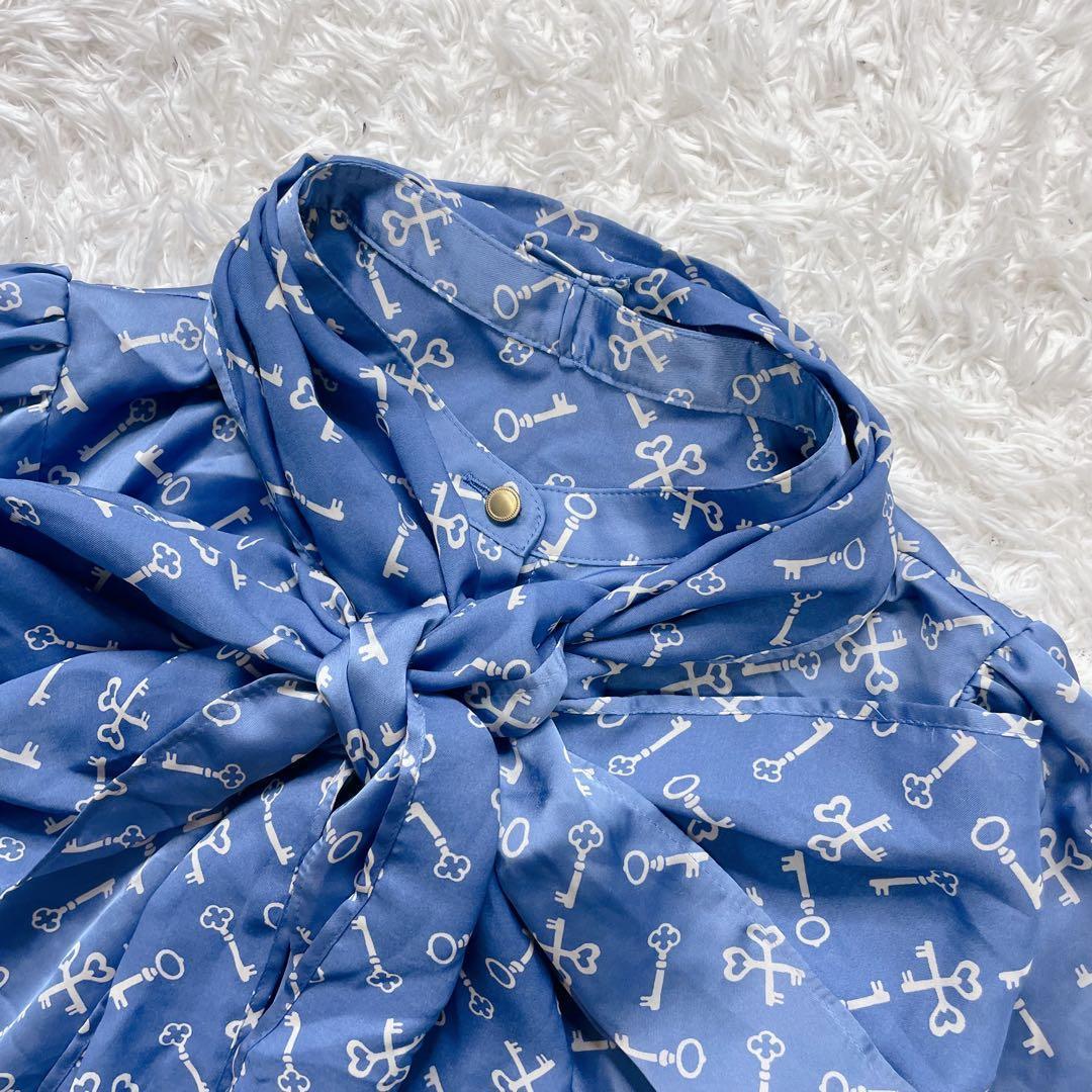 アナイ キープリント ボウタイ 長袖 ブラウス 金ボタン 近年モデル