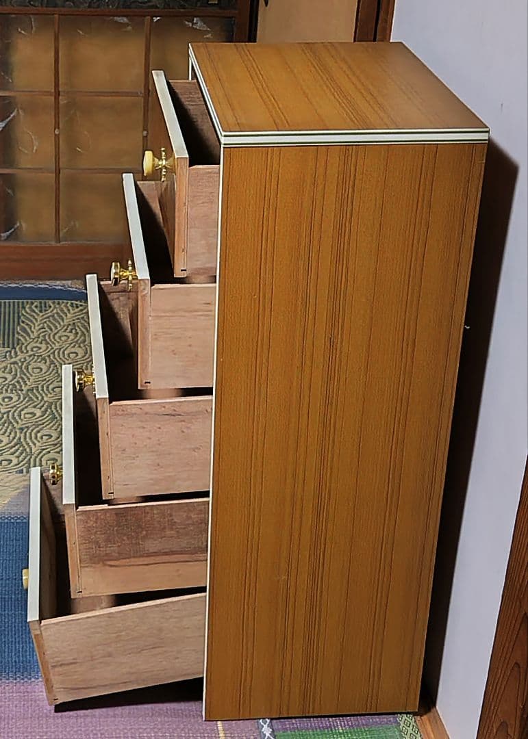 木製　5段引き出し　93cm　箪笥　昭和レトロ　アンティーク