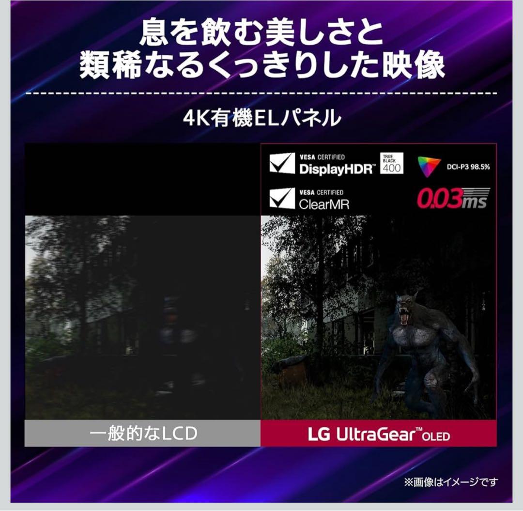 【保証期間有/美品/付属品完備】LG ゲーミングモニター31.5インチ/4K