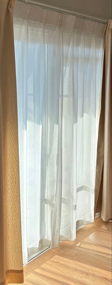 【美品・再値下】unicoレースカーテン 遮熱/遮像/UV73%/洗濯OK無地白