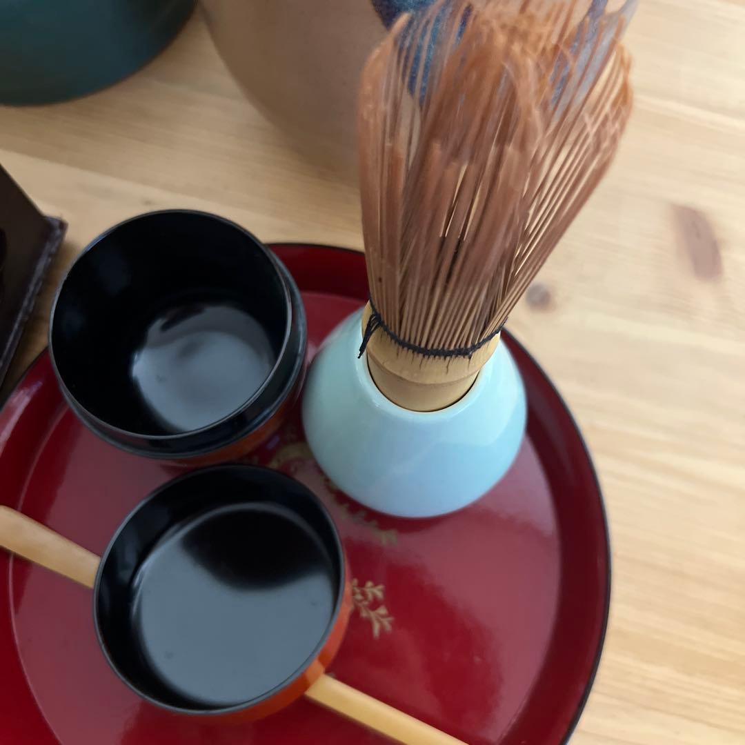 茶道具セット 陶器 多色　萩焼　柄杓　菓子器